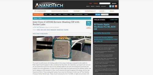 An early review of Intel 11th-gen Rocket Lake gives the chip mixed marks