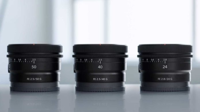 Official : Sony FE 50mm f/2.5 G, FE 40mm f/2.5 G, and FE 24mm f/2.8 G Lenses