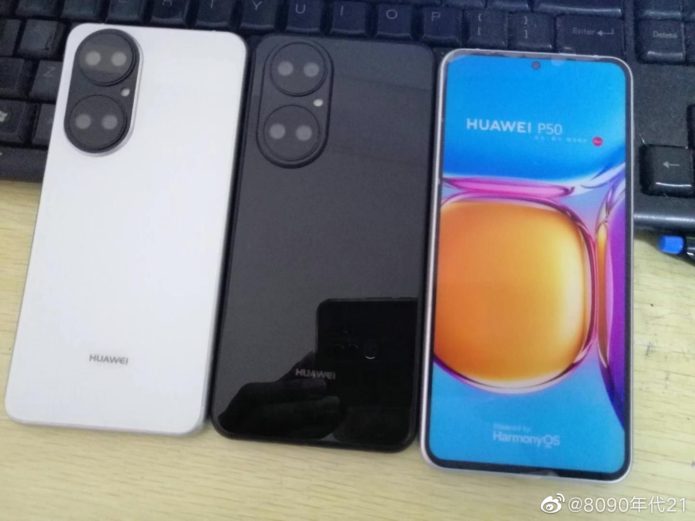 Huawei P50 dummy units appear with unusual camera design and HarmonyOS marketing
