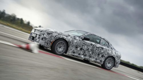 2022 BMW 2-Series Coupe fully unveiled wearing digital camouflage