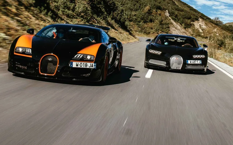 2021 Bugatti Chiron v 2015 Bugatti Veyron comparison