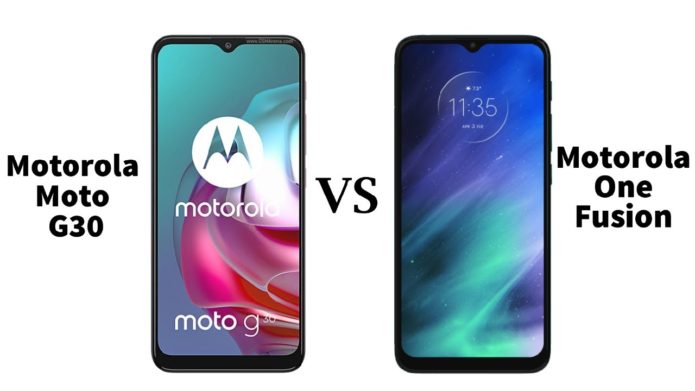 Moto G30 vs Motorola One Fusion: compare specs and price