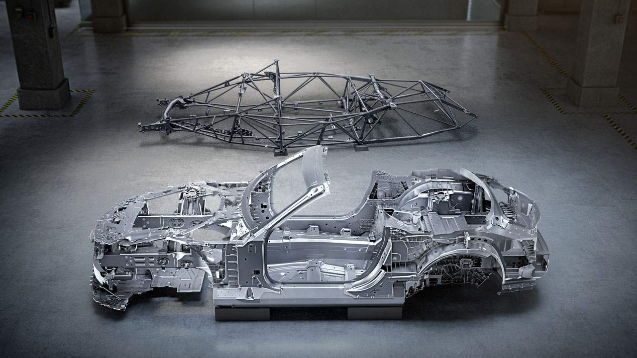Mercedes reveals the bodyshell for the new Mercedes-AMG SL