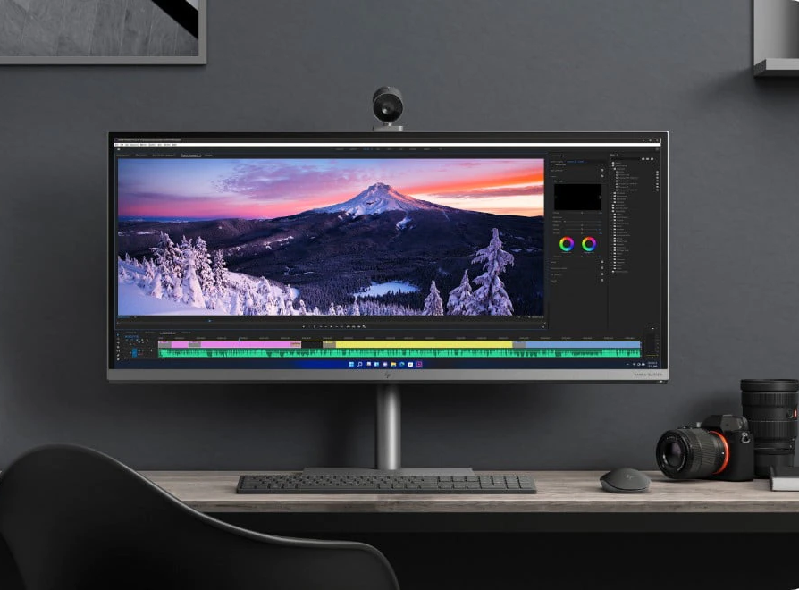 HP Envy 34 inch All-in-One Desktop PC presented with an Intel Core i9 desktop processor and an NVIDIA GeForce RTX 3080 GPU