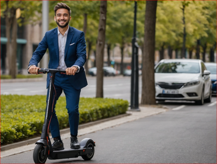 Man On Electric Scooter