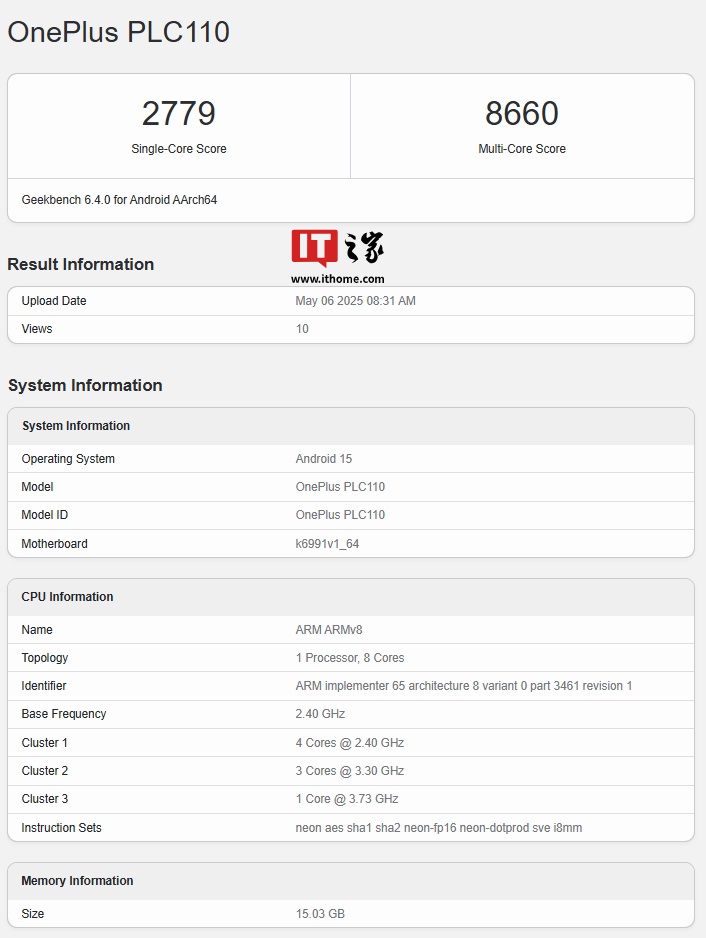 The benchmark scores of OnePlus Ace 5 Supreme Edition mobile phone have been exposed