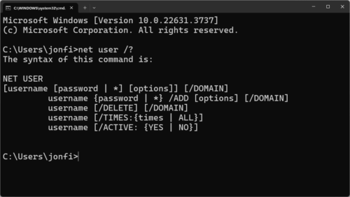 Manage Users in Windows with the Net User Command
