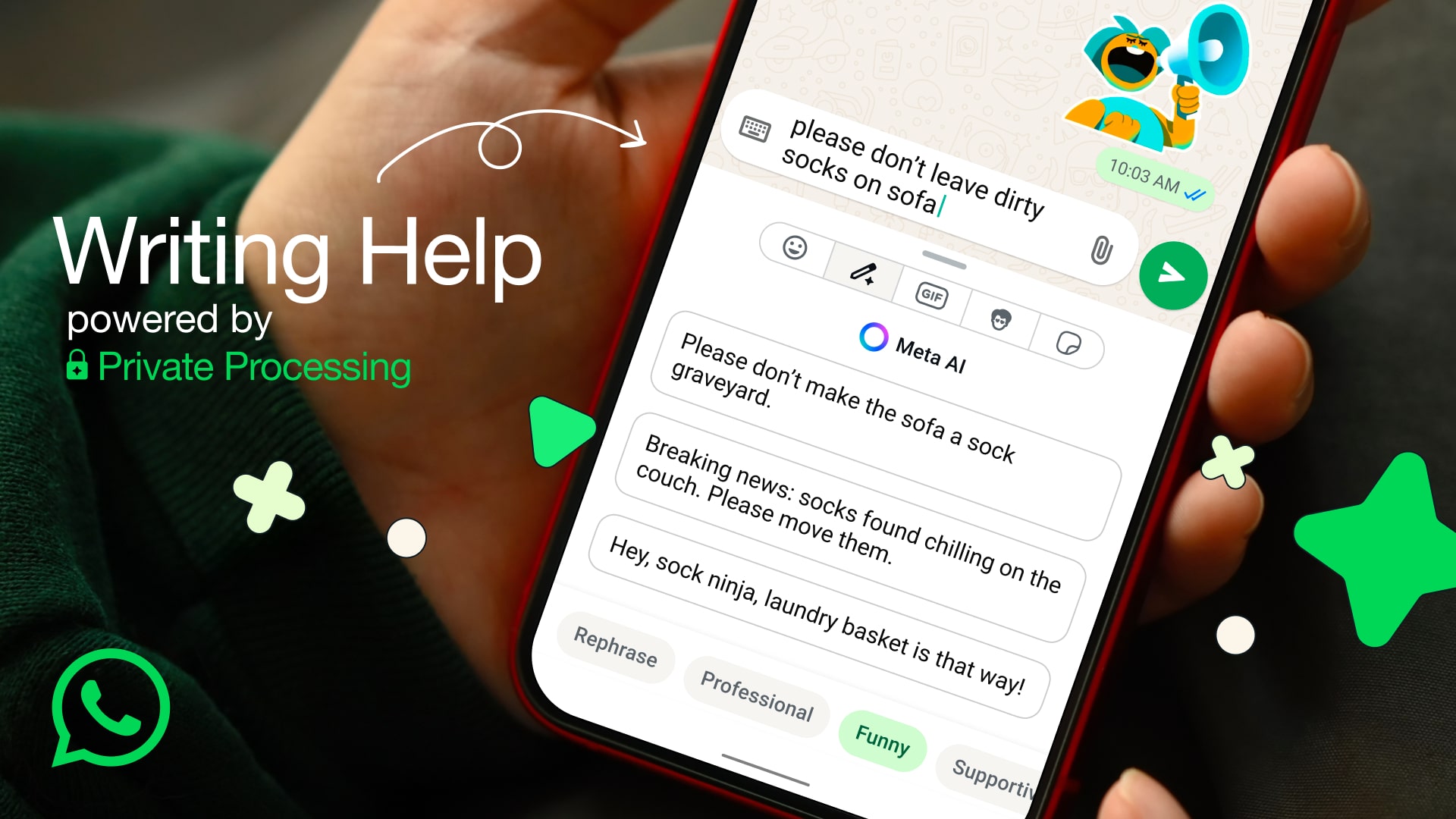 WhatsApp’s new AI-powered writing helper could help you avert another awkward conversation disaster
