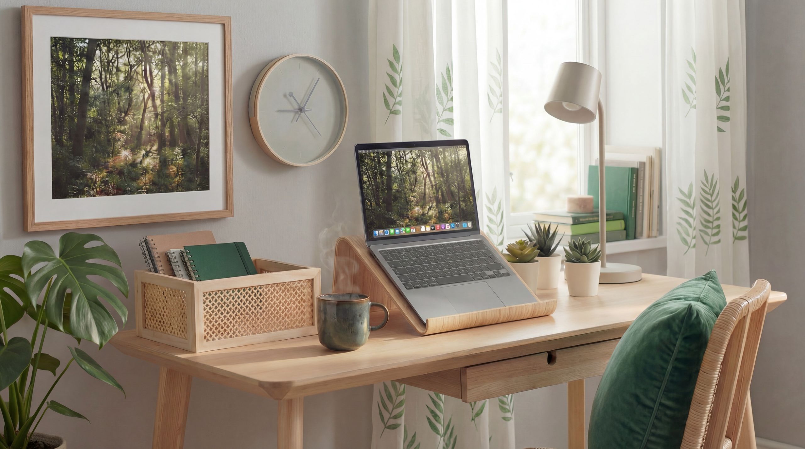 IKEA home office trends: give your workspace the natural touch with lamps, lights, and accessories in bamboo, rattan, and pine