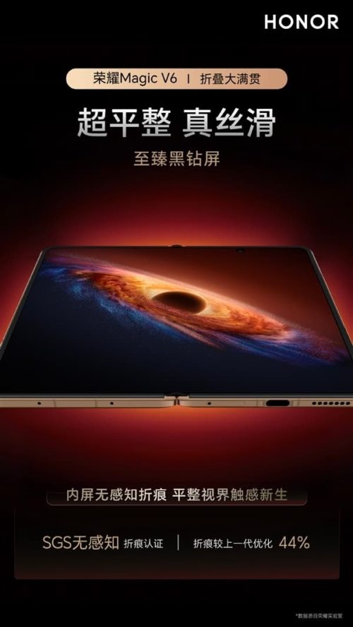 HONOR Magic V6 is equipped with a 64-megapixel telephoto lens: featuring CIPA 6.5-level image stabilization.