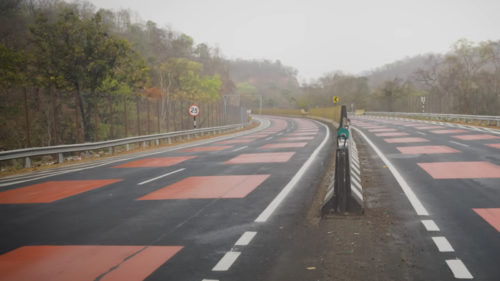 This ‘Red Road’ Is Designed To Slow Down Drivers And Protect Wild Life