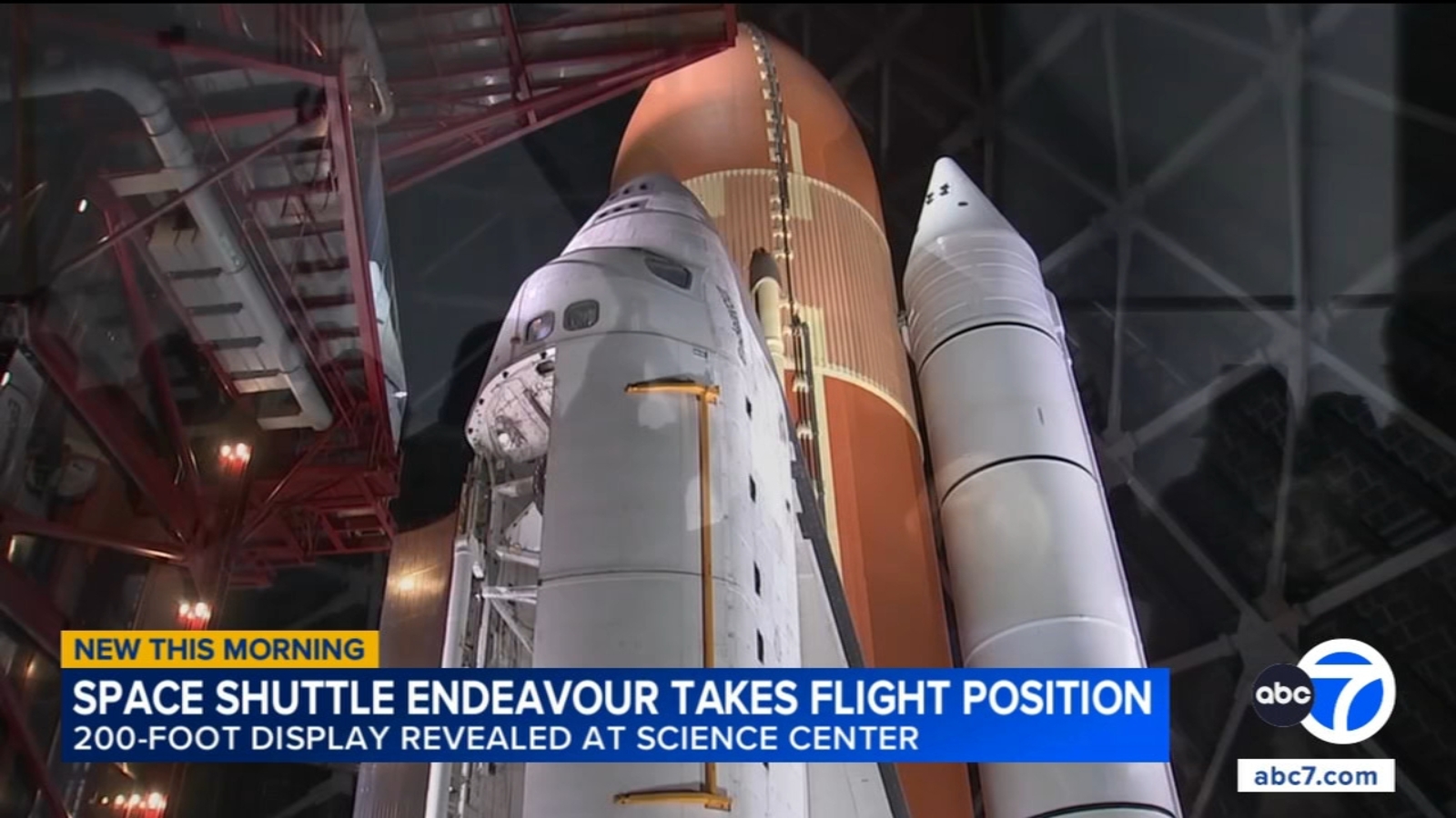 Space Shuttle Endeavour: California Science Center unveils vertical shuttle display