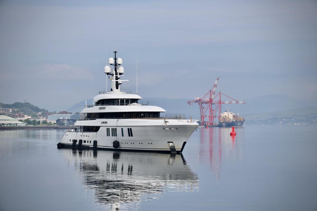Superyacht with $100m price tag and 10-seater cinema arrives in Greenock