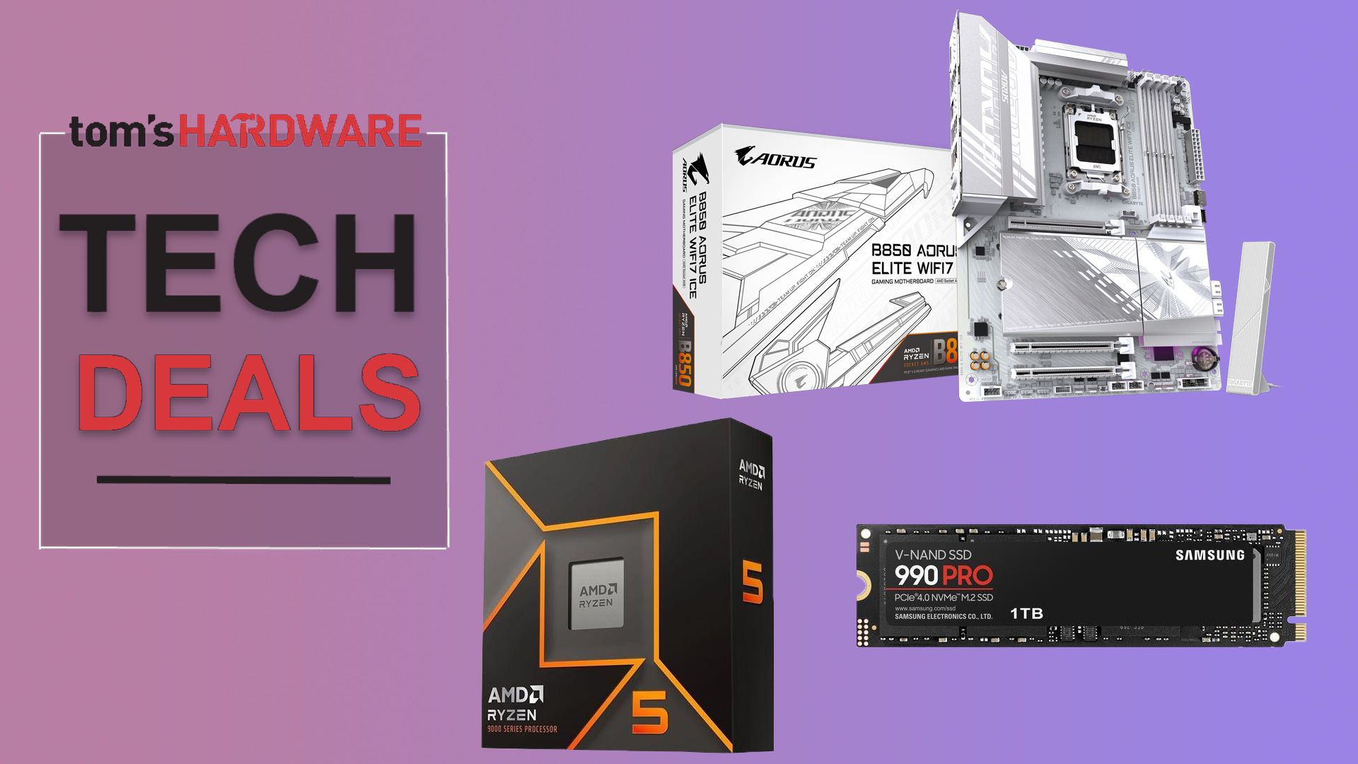 Save $250 on this AMD AM5 bundle, get Samsung 990 Pro SSD for basically free — grab the AMD Ryzen 5 9600X, Gigabyte B850 Aorus Elite motherboard, and 990 Pro 1TB SSD for 36% off