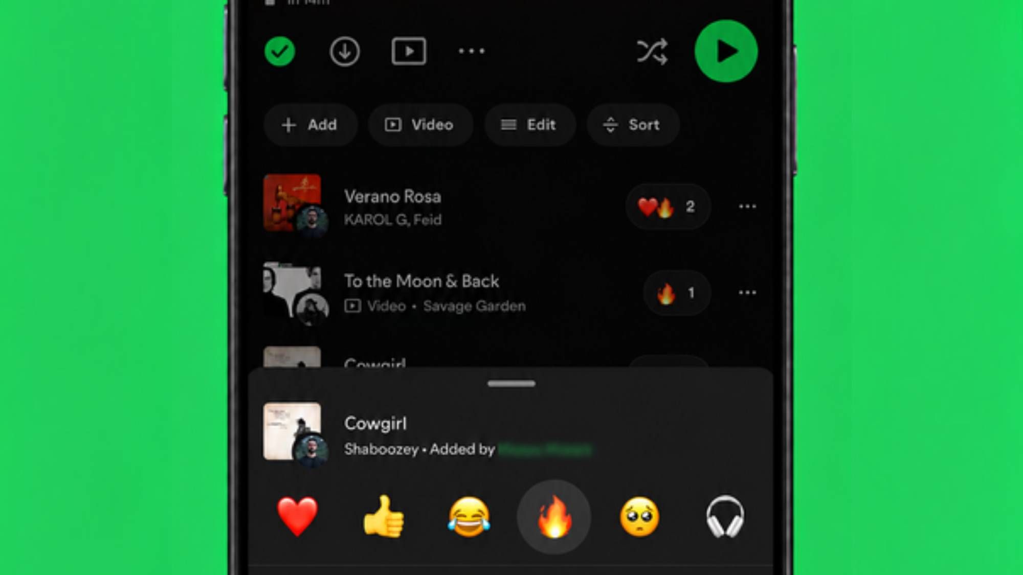 Spotify is giving its Collaborative Playlists tool a revamp with Track Reactions — now you can judge your friends’ music taste even more by reacting with emojis