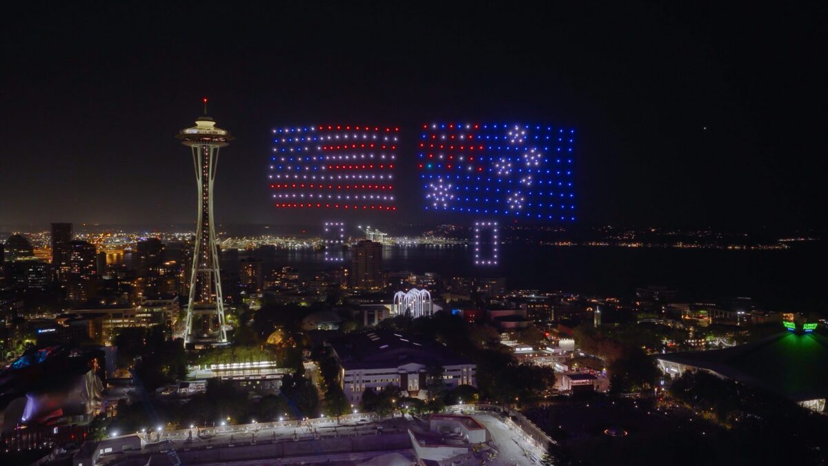 Drone Scoreboard Debuts Above Seattle World Cup Match