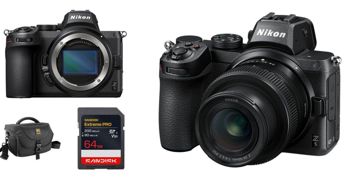 It’s too good to pass up this deal on Nikon’s full-frame Z 5 camera body at $897 with a free SanDisk Extreme Pro card