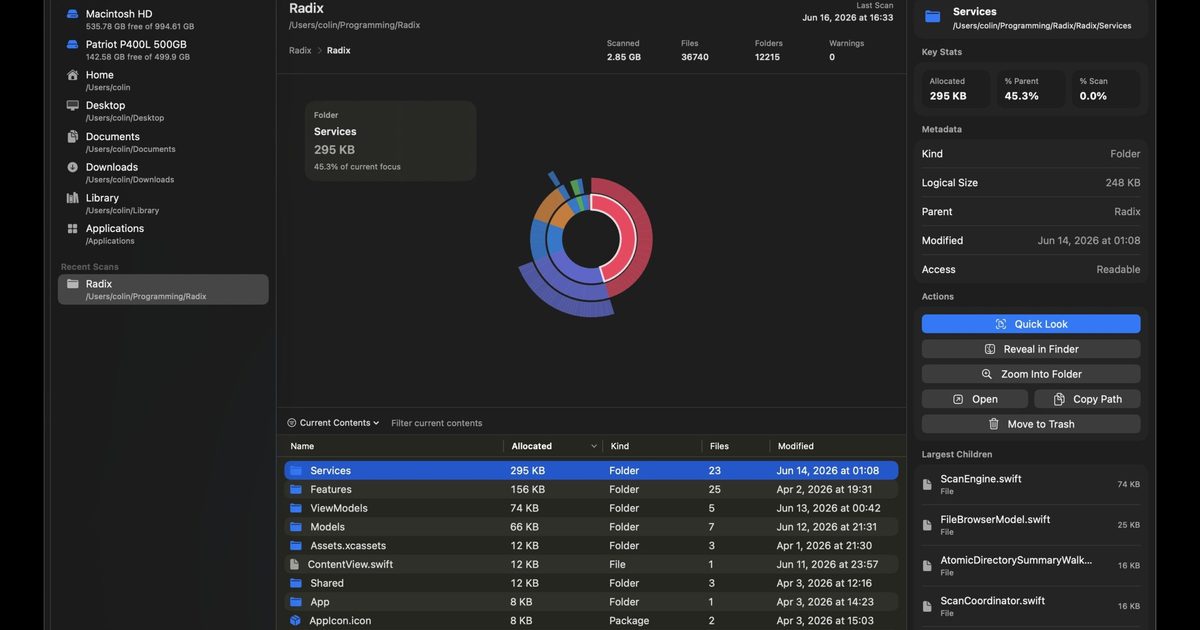 If you have a Mac, you should try this free and beautifully-designed disk space tool