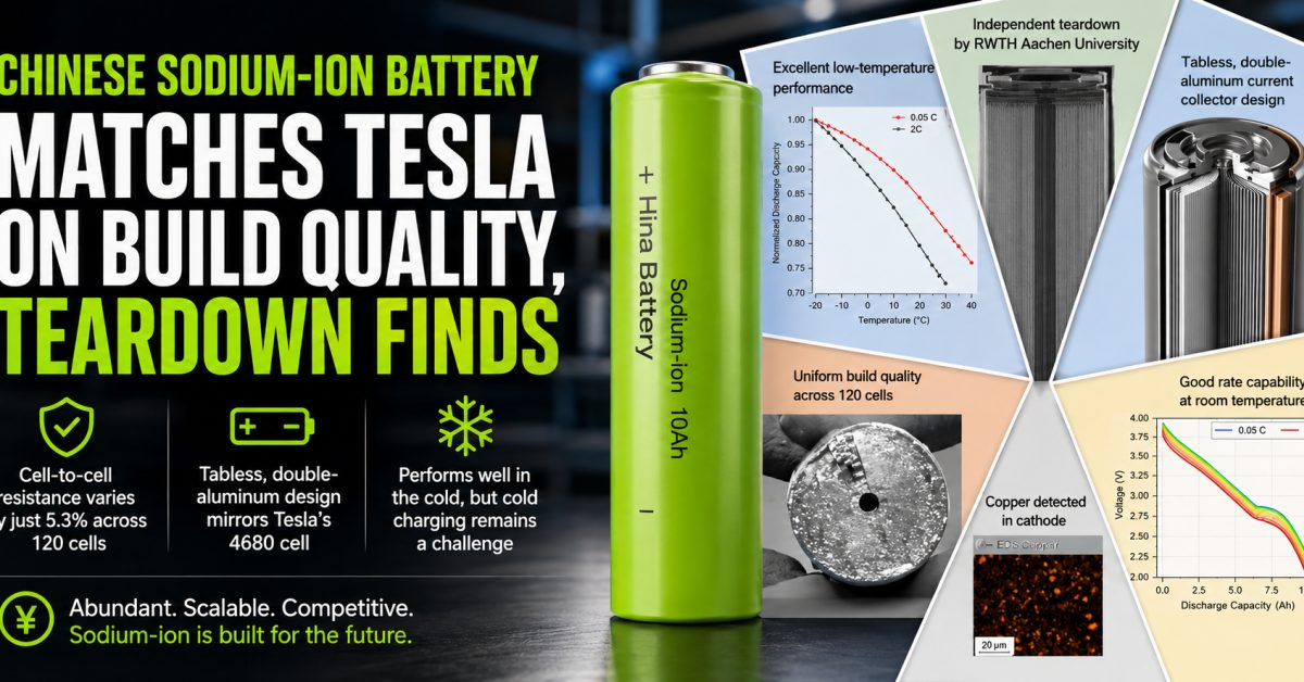 Chinese sodium-ion battery matches Tesla on build quality, teardown finds