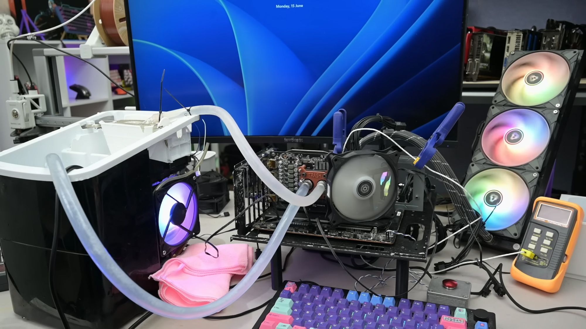 ‘Everything is covered in water’: a YouTuber tried using an ice machine to cool his PC, but don’t try this at home