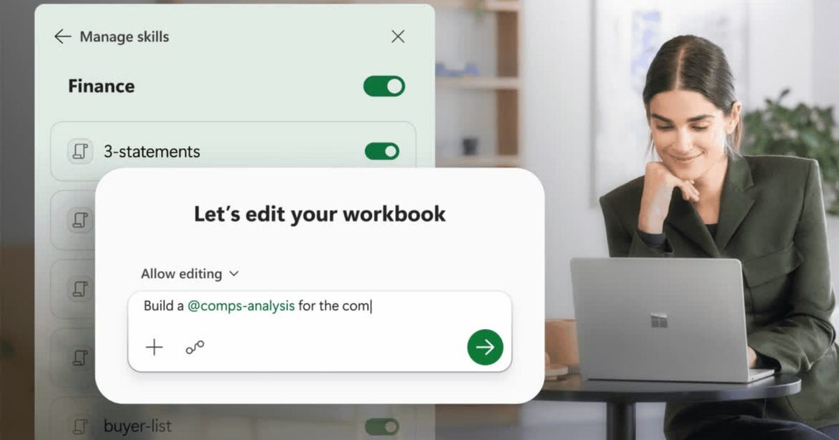 Microsoft Copilot can now handle more of your finance work in Excel with reusable skills and data connectors