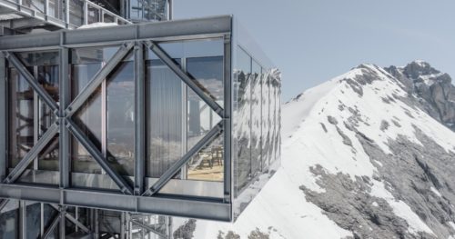 Mountaintop comms antenna reborn as dramatic cantilevered tourist tower
