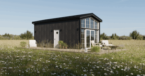 Extra-wide tiny house drops portability for comfortable cottage living