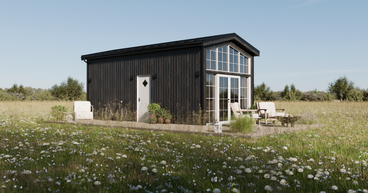 Extra-wide tiny house drops portability for comfortable cottage living