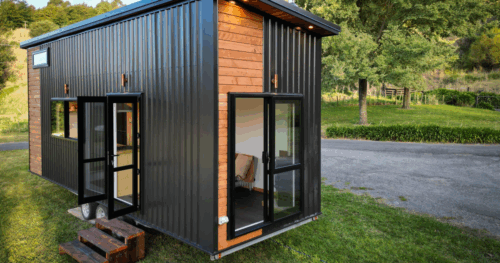 Tiny house opens up to the outside with dual-door design