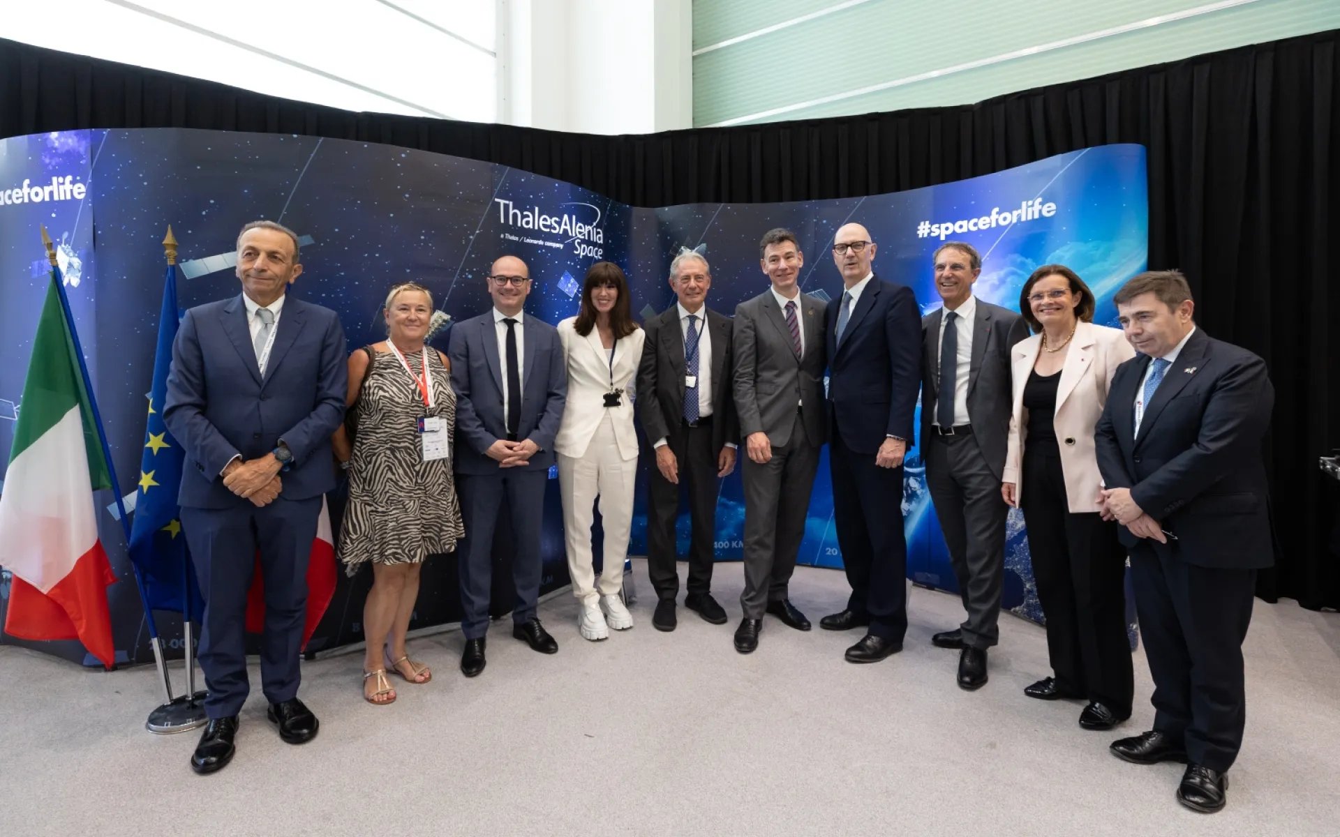 Thales Alenia Space welcomes prestigious delegation of Italian and French Ministers, to its Headquarters | Thales Alenia Space