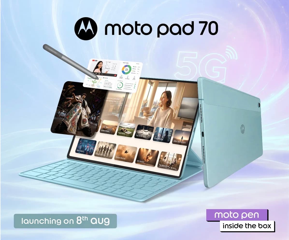 Motorola Moto Pad 70 Debuts Ahead of Launch: 12.1-Inch 2.5K Display, Dimensity 6400, and 5G Connectivity