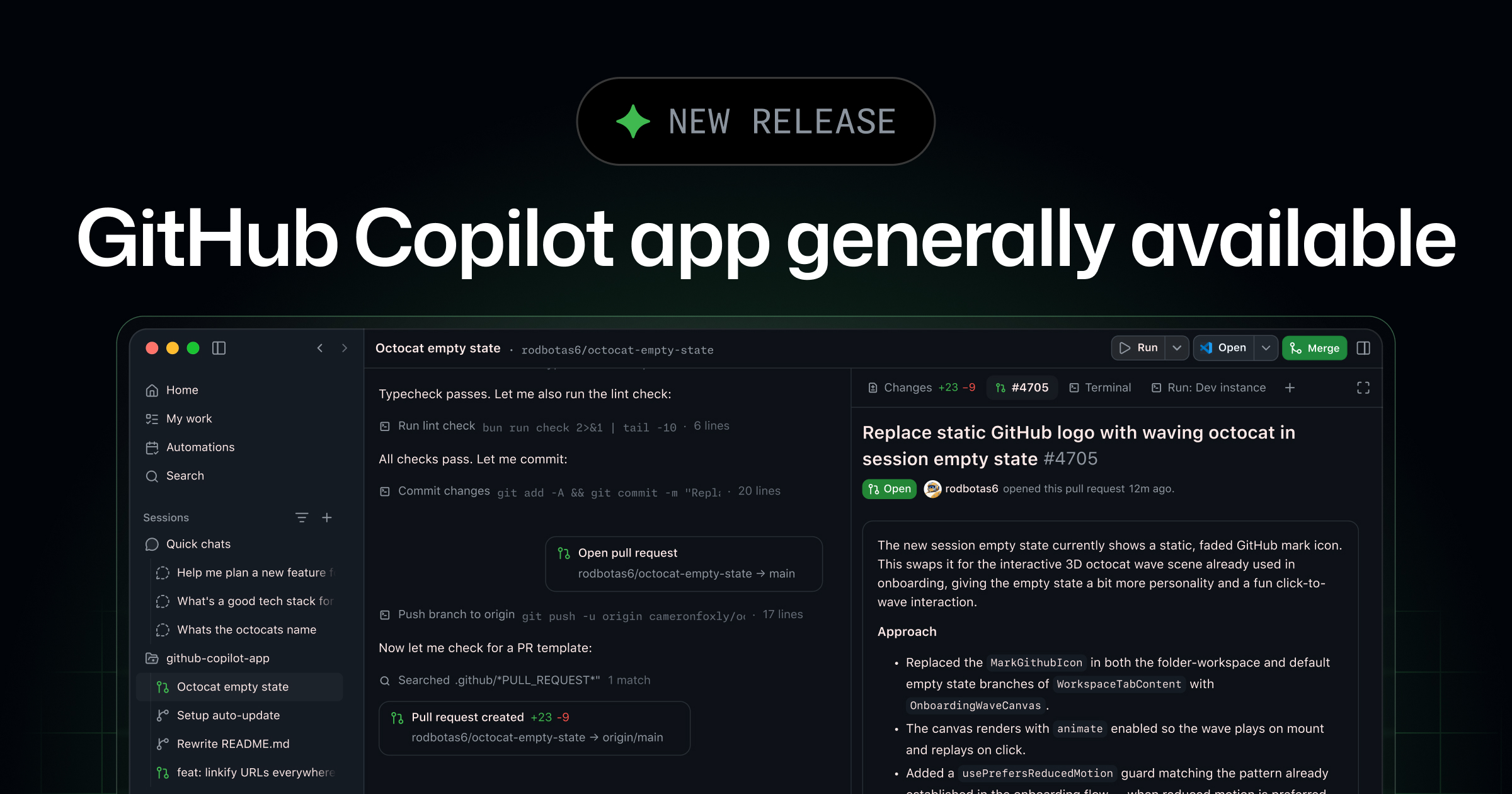GitHub Copilot app generally available – GitHub Changelog