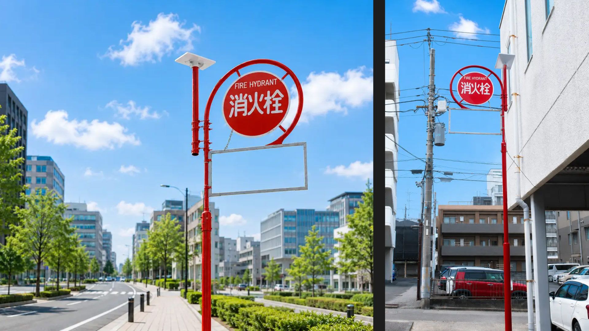 Fire hydrant signs with Starlink antennas tested for emergency Wi-Fi in disaster-prone Japan — existing widespread grid of street-level furniture can be used for communications network fallback