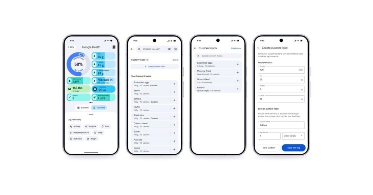 Google Health 5.04 rolling out: Custom food logging, more fixes