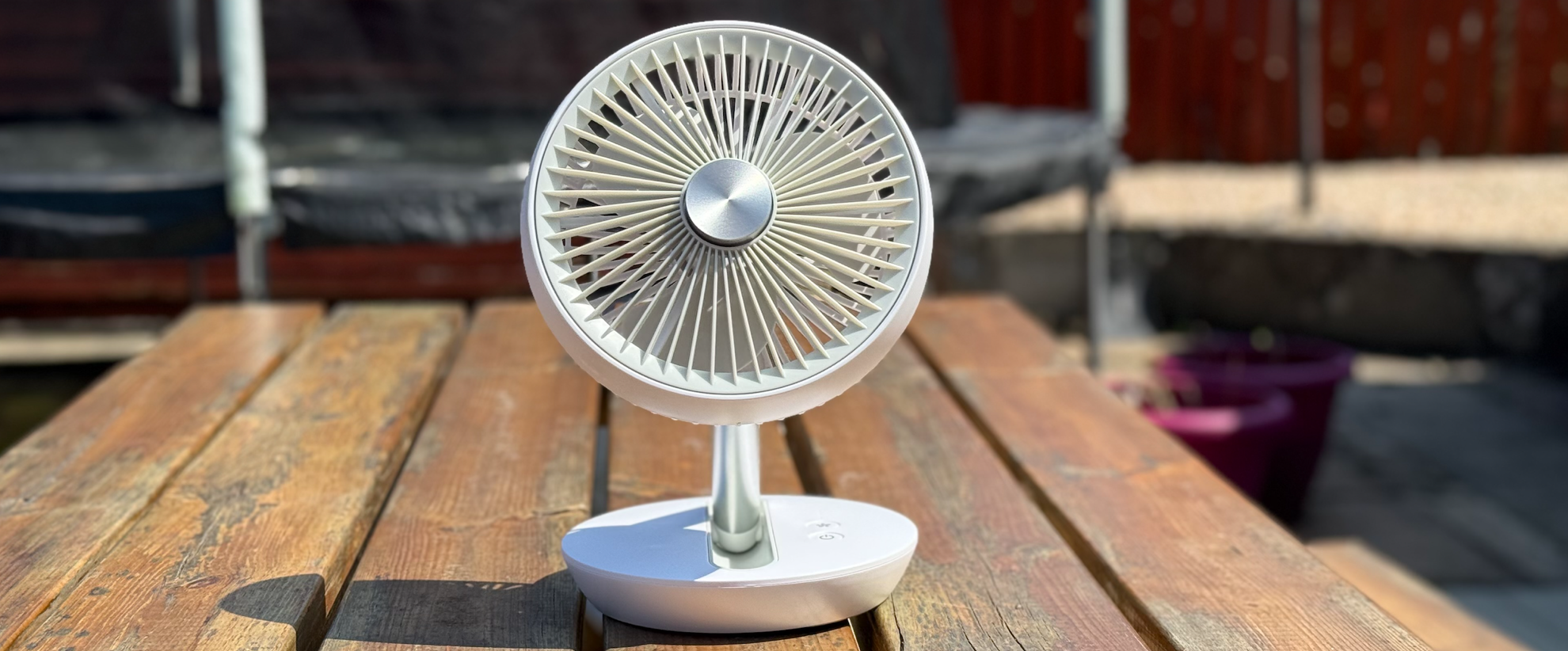 The Dimplex Rechargeable Cordless Desk Fan is a good go-anywhere fan, but you might want to play some music to drown out its drone