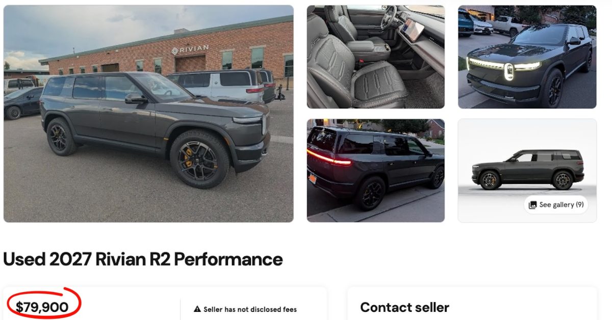 Someone is trying to flip a new Rivian R2 for $80,000 — $20K over MSRP