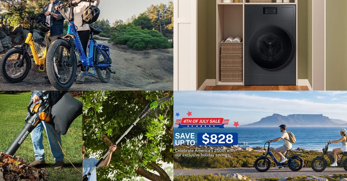 Velotric + Heybike July 4th e-bike sales with up to $828 savings, Samsung Bespoke AI ventless washer/dryer $1,850, Greenworks, more