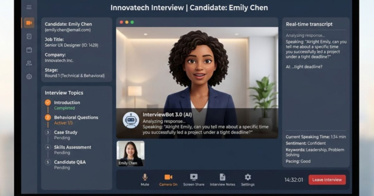 The face on an AI interviewer may matter as much as the decision it makes