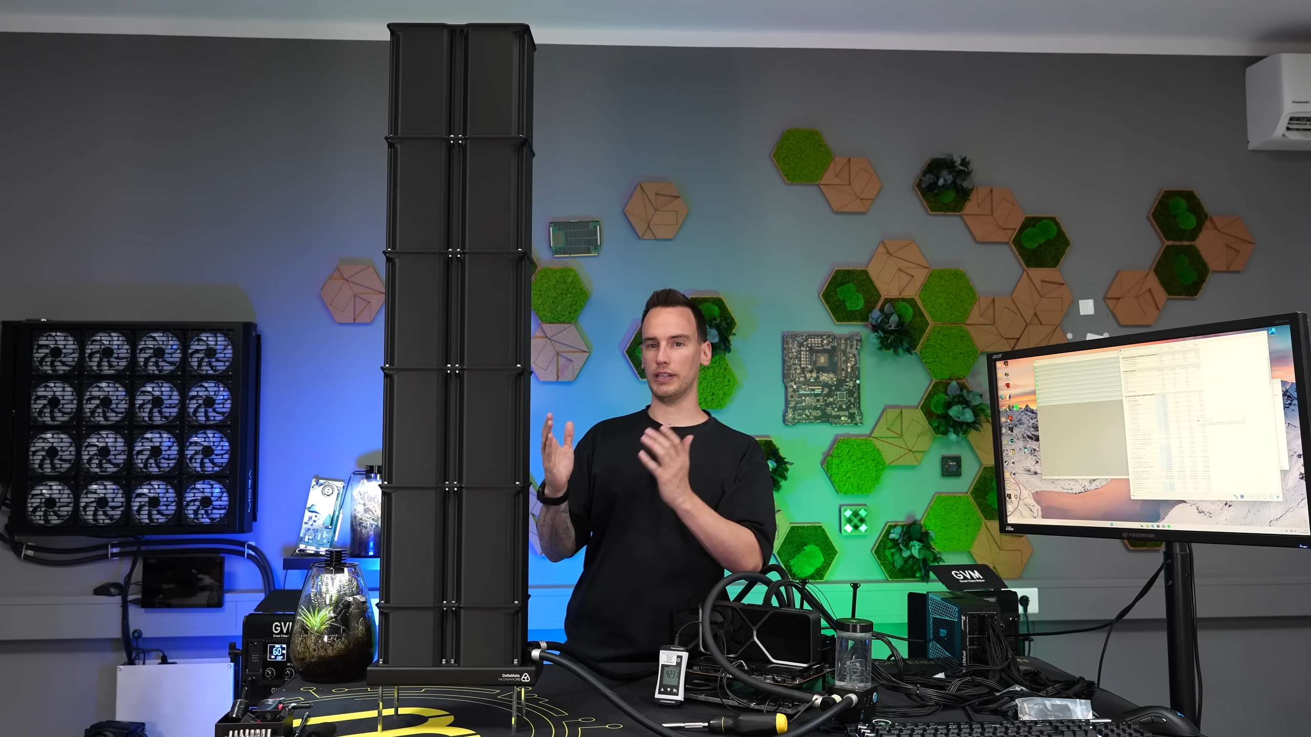 Modder der8auer builds 110cm 3D-printed chimney to passively cool Ryzen 7 9800X3D without fans, cuts temps by 19C without fans — radically simple PC mod cuts uses the ‘stack effect’