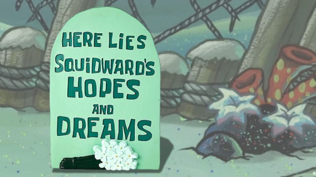 This Real-Life Version of Squidward’s Hopes and Dreams Gravestone Is the Best Part of Spirit Halloween’s 2026 Collection