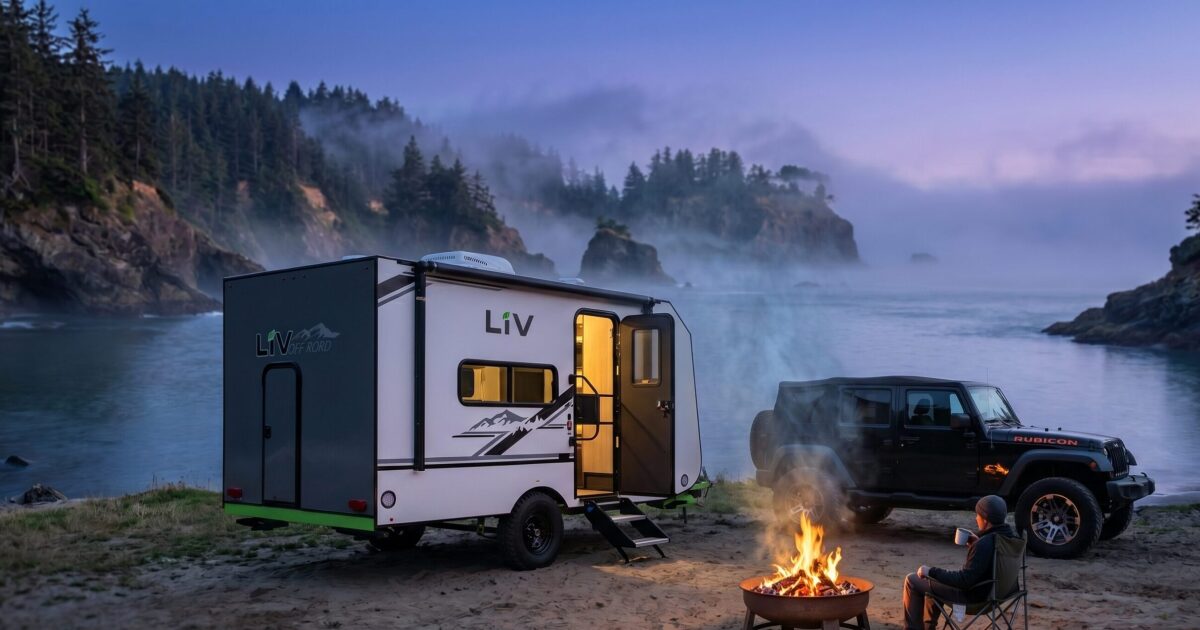 Fused thermoplastic camper off-grids with zero wood & zero emissions