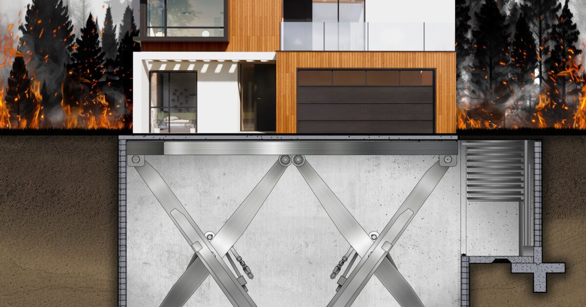Radical hydraulic house dives underground to survive disasters