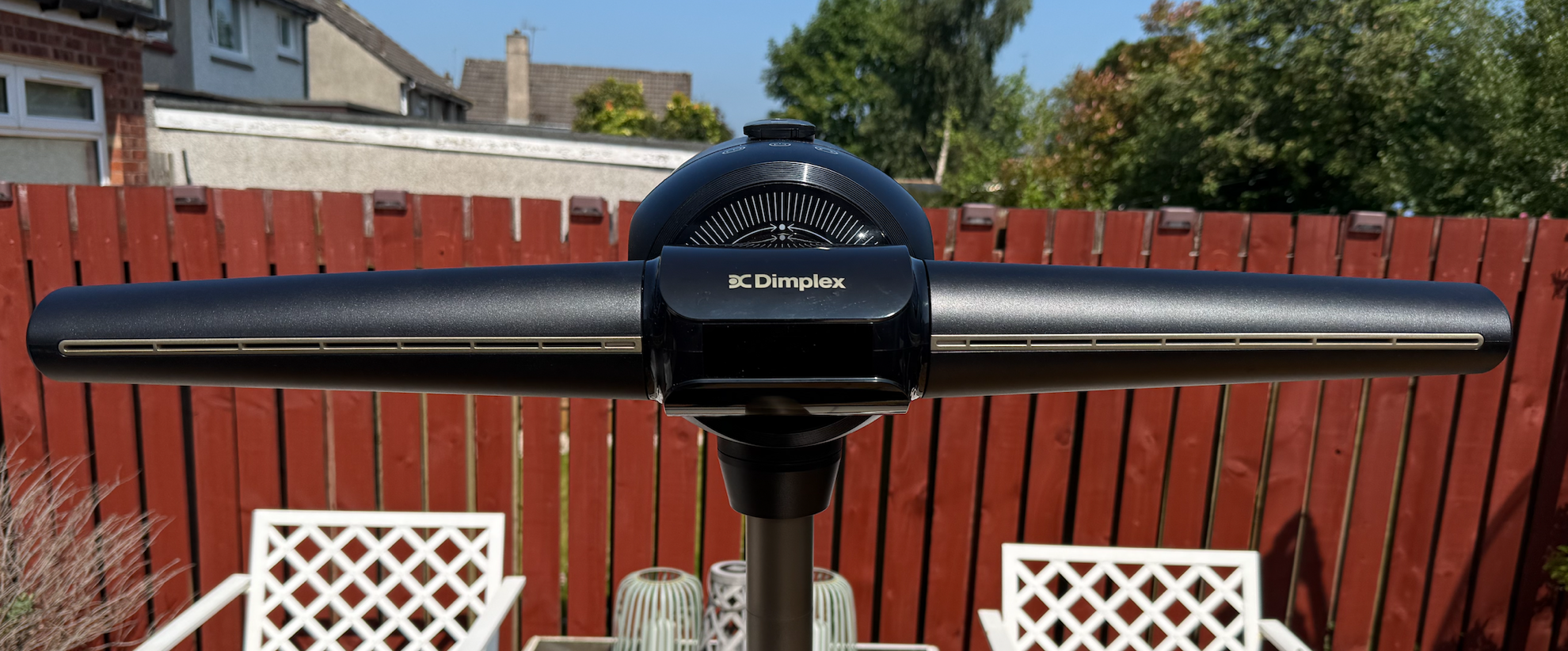 The Dimplex FlexBlade Multi-Directional Bladeless Fan looks like it’s part of a plane, but despite its propeller-like design it may struggle to cool your aircraft hangar