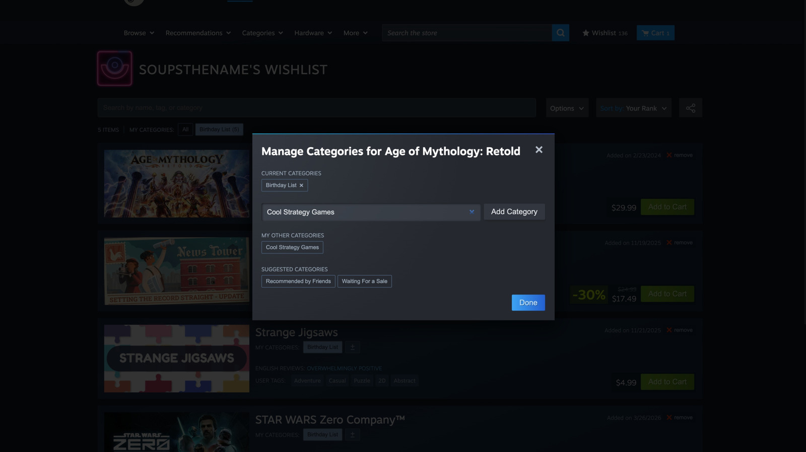 Steam adds handy gifting and wishlist updates – Engadget
