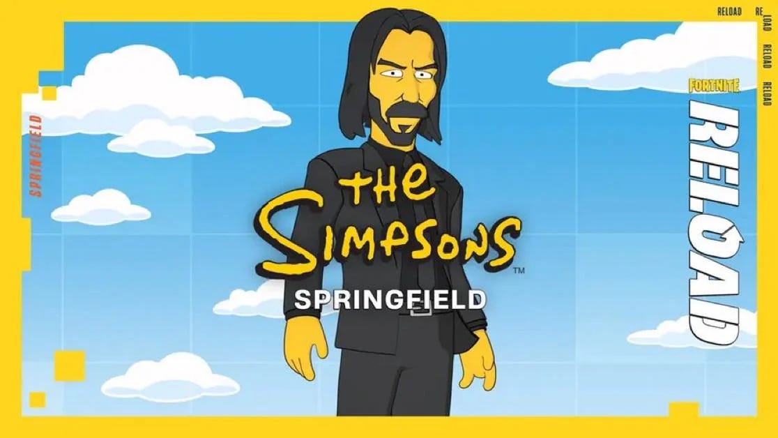 John Wick Has Been Turned Into a Simpsons Character in Fortnite