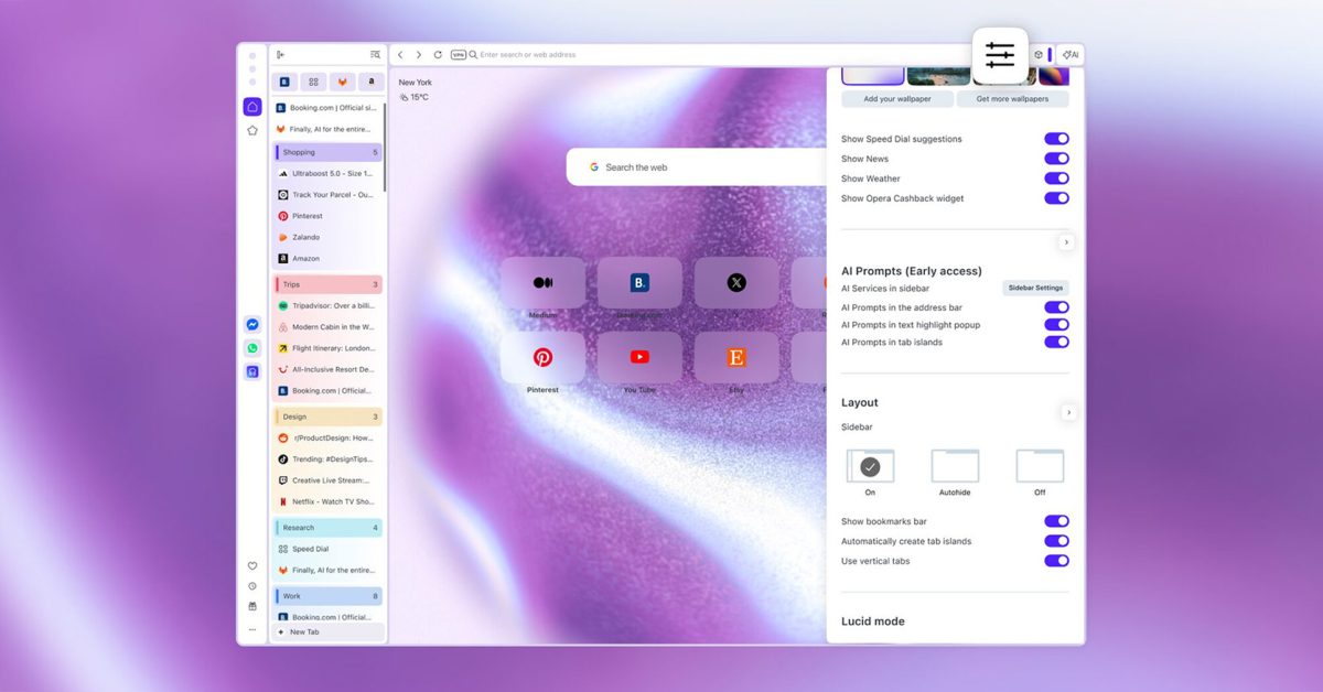 Opera One gets vertical tabs, expands Google Lens integration – 9to5Mac