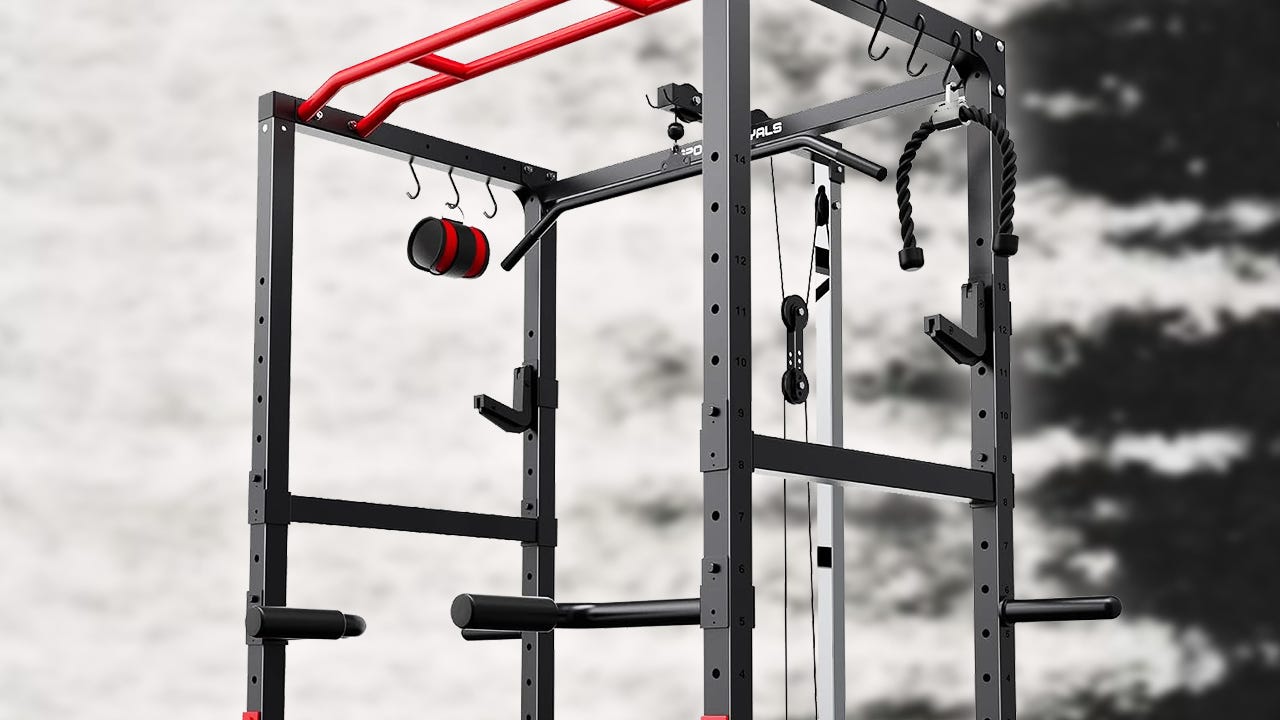 Furnish Your Home Gym With This Complete Multi-Function Power Cage for Just $263.48, Includes a Squat Rack, Lat Pull-Down Machine, Power Tower, Dip Bar, and More