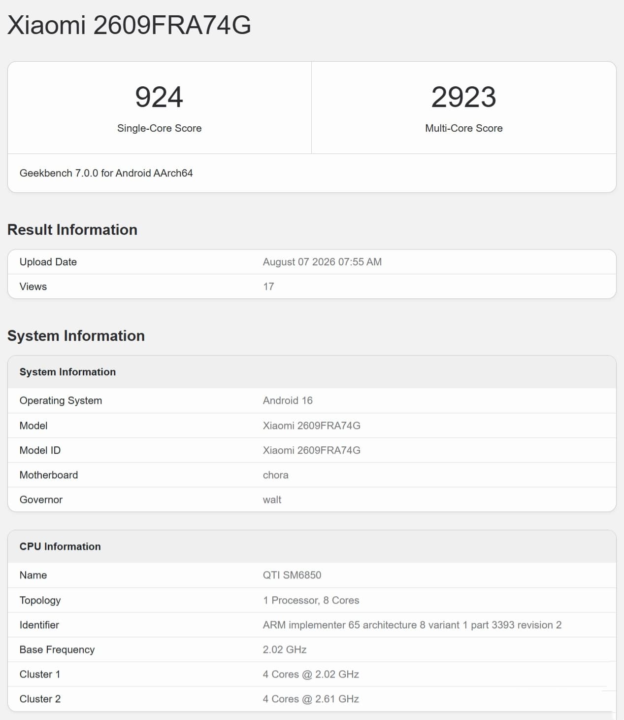 Global Redmi Note 17 Pro Max Spotted on Geekbench with Snapdragon 6 Gen 5 and 9,210mAh Battery Rumors