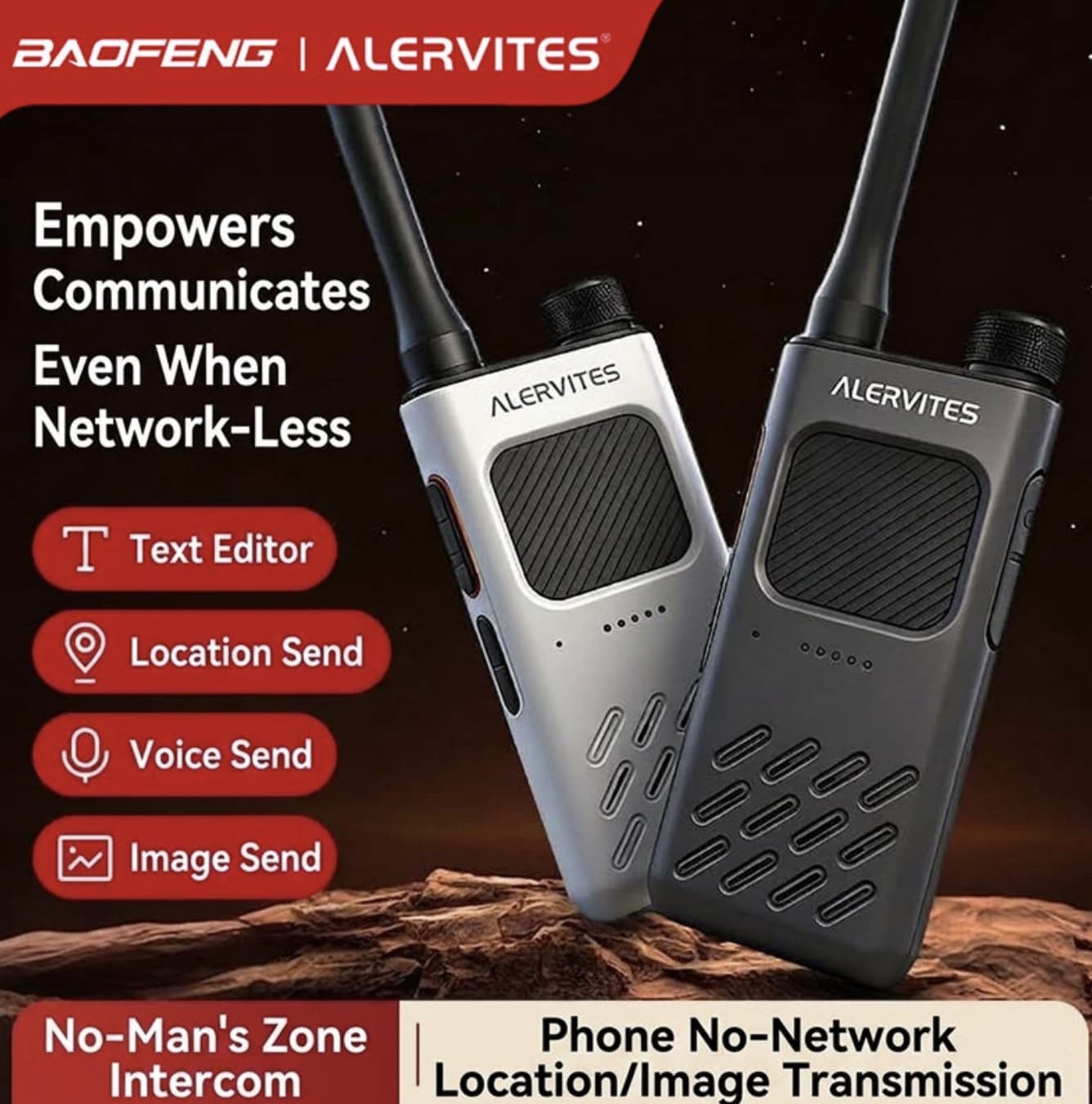 BAOFENG ALERVITES AT-2 Review: App-Controlled UHF Radio with Off-Grid Text & Images