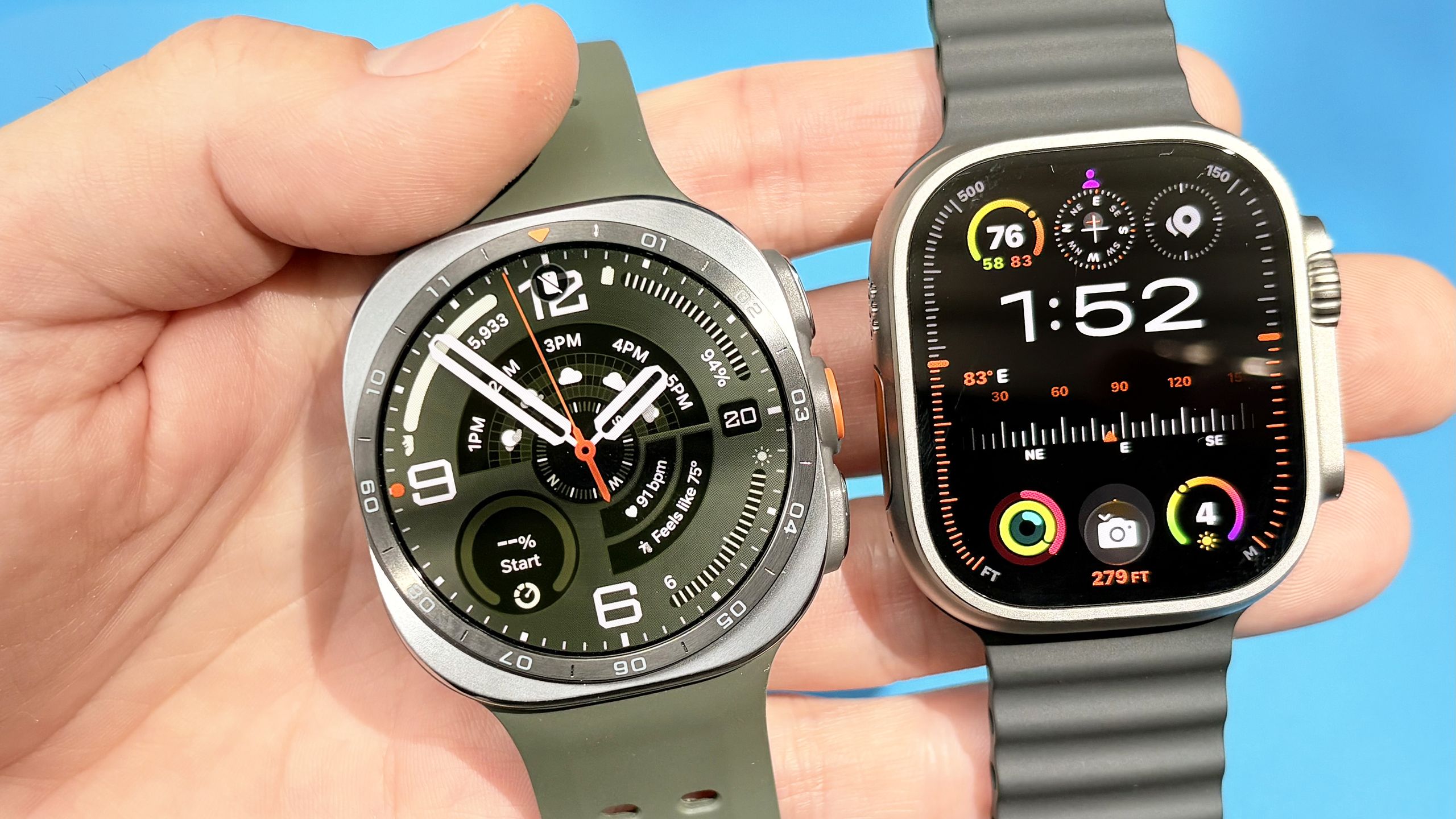 I walked 4,000 steps with the Apple Watch Ultra 3 vs Samsung Galaxy Watch Ultra 2 — and the winning margin was razor-thin